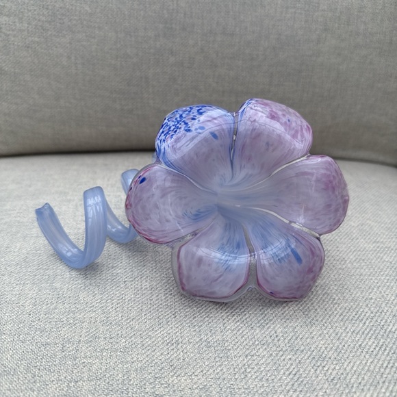 Purple and Blue Glass Flower Ornament